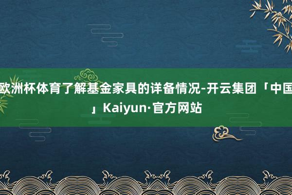 欧洲杯体育了解基金家具的详备情况-开云集团「中国」Kaiyun·官方网站