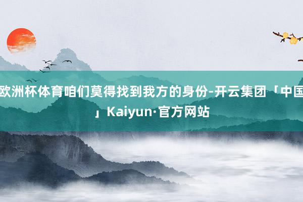 欧洲杯体育咱们莫得找到我方的身份-开云集团「中国」Kaiyun·官方网站