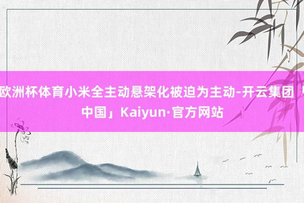 欧洲杯体育小米全主动悬架化被迫为主动-开云集团「中国」Kaiyun·官方网站