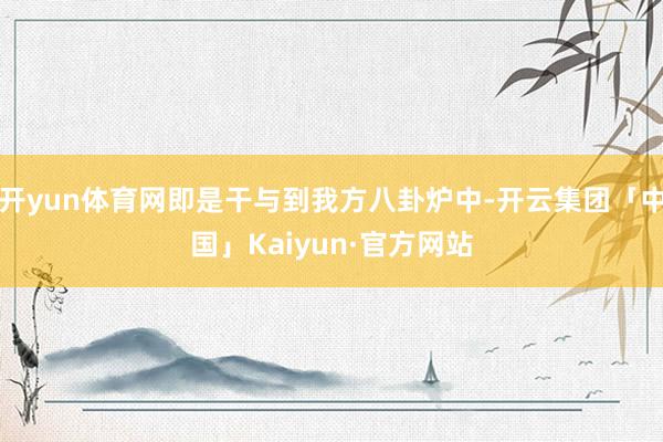 开yun体育网即是干与到我方八卦炉中-开云集团「中国」Kaiyun·官方网站